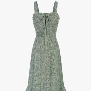 Grace Karin Black & White Printed Maxi Dress with Ruffle Hem